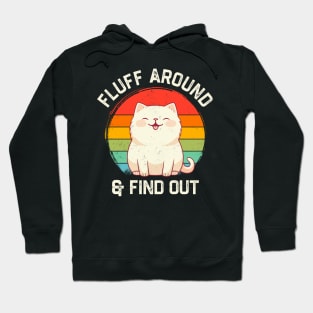 Fluff Around and Find Out Funny Retro Cat Hoodie